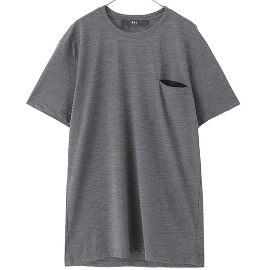Wool T-Shirts W/Contrast Slash Chest Pocket/GRAY